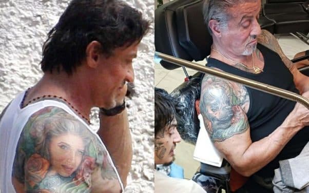 Sylvester Stallone remplace le tatouage de son ex femme par un chien