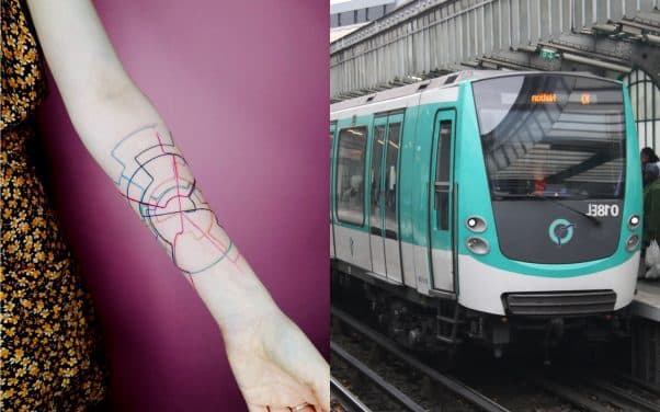 Une jeune femme réalise son rêve et se fait tatouer les lignes du métro parisien